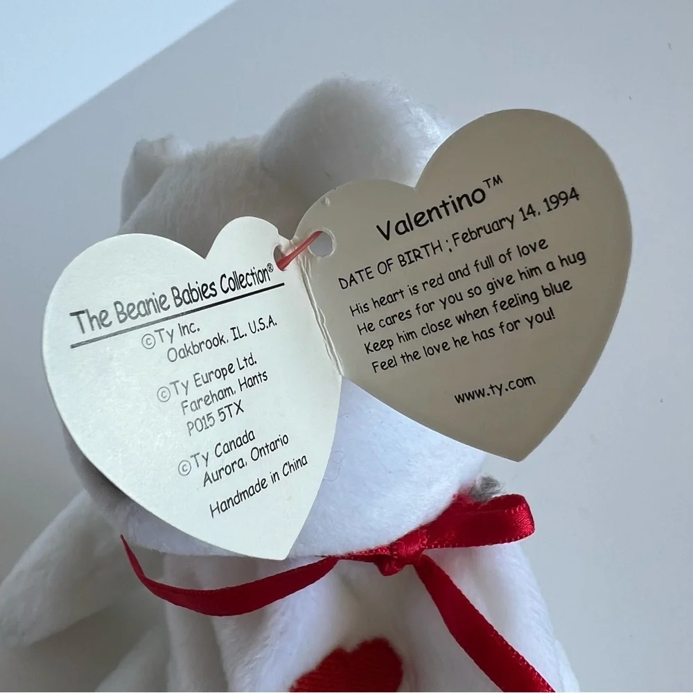 Beanie Babies Valentino the‎ Bear 1993 Ty Plush Bear